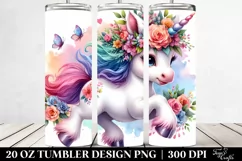 Vibrant Baby Unicorn Running Clipart Product Image 2