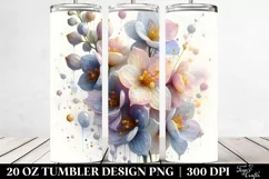 Shiny Pastel Delphinium in Watercolor, Transparent 20 Oz Product Image 2