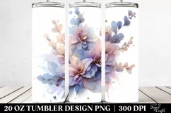 Shiny Pastel Delphinium in Watercolor, Transparent 20 Oz Product Image 2