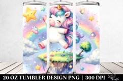 Watercolor Baby Unicorn Dancing | 20 Oz Tumbler Product Image 2