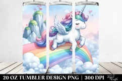 Watercolor Unicorn Rainbow Swing | 20 Oz Tumbler Product Image 2