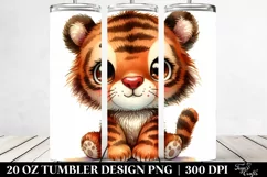 Smiling Cute Baby Old Plush Tiger | 20 Oz Tumbler Product Image 2