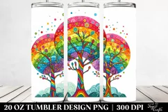 Colorful Whimsical Rainbow Trees | 20 Oz Tumbler Product Image 2
