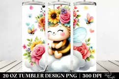 cute Cartoon-Style Bee | 20 oz Tumbler Product Image 2