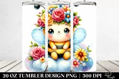 cute Cartoon-Style Bee | 20 oz Tumbler Product Image 2