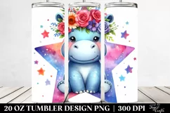 Baby Hippo with Flower Crown 20 Oz Tumbler Product Image 2