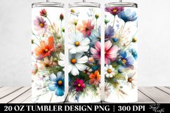 Vibrant Wildflowers Tumbler Design | 20 oz Tumbler Product Image 2