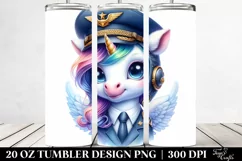 Baby Unicorn Pilot's Cap. 20 Oz Tumbler Design Product Image 2