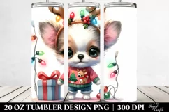 Expressive Chihuahua with Reindeer Horns, High-Res 20 Oz Product Image 2