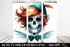 Watercolor Style Haloween Skull Hair Bow Peter Pan | 20 oz Product Image 2