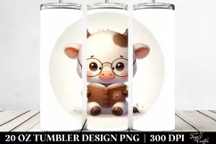 Cute Baby Cow Reading | 20 oz Tumbler Product Image 2