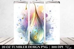 Golden Snowdrop Watercolor Tumbler Product Image 2
