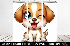 Funny Winking Labrador Retriever Cartoon, Transparent 20 Oz Product Image 2