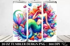 Funny Sitting Mermaid | 20 oz Tumbler Product Image 2