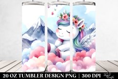 Cute Unicorn Mountaintop | 20 Oz Tumbler Product Image 2