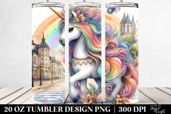 Colorful Baby Unicorn in Village Square. 20 Oz Tumbler Product Image 2