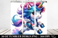 a Cute Running Unicorn | 20 oz Tumbler Product Image 2