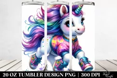 a Cute Running Unicorn | 20 oz Tumbler Product Image 2
