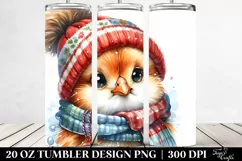 Goofy Chicken in Winter Clothes, Transparent 20 Oz Tumbler Product Image 2