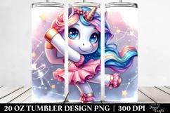 20 Oz Tumbler Sublimation | colorful unicorn dancer Product Image 2