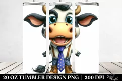 Watercolor Cow with Party Hat Clipart Product Image 2