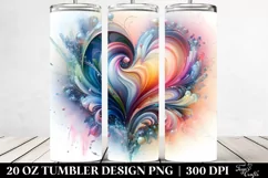 Abstract Vibrant Pastel Shiny Iris Heart | 20 oz Tumbler Product Image 2