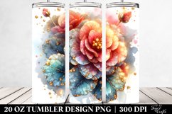 Golden Begonia Watercolor Tumbler Product Image 2