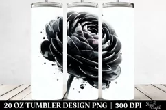 Glossy Ranunculus Watercolor | 20 Oz Tumbler Product Image 2