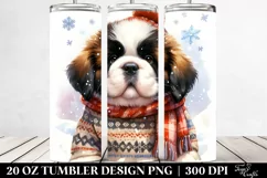 a Cute Winter Saint Bernard | 20 oz Tumbler Product Image 2