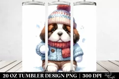 a Cute Winter Saint Bernard | 20 oz Tumbler Product Image 2