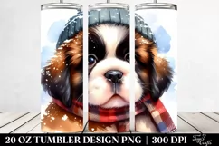 a Cute Winter Saint Bernard | 20 oz Tumbler Product Image 2