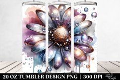 20 Oz Tumbler Sublimation | daisy glass like material Product Image 2