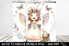 Excited Boho Fairy Illustration | 20 oz Tumbler Product Image 2