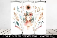 Excited Boho Fairy Illustration | 20 oz Tumbler Product Image 2