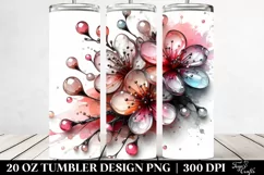 Abstract Glossy Cherry Blossom | 20 Oz Tumbler Product Image 2