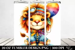 20 Oz Tumbler Sublimation | boho baby lion aviator suit Product Image 2