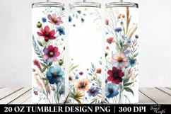 Vibrant Wild Flowers in Colorful Frame | 20 oz Tumbler Product Image 2