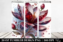 Shiny Magnolia Watercolor | 20 Oz Tumbler Product Image 2
