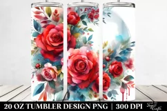 Vibrant Whreath RED ROSES | 20 Oz Tumbler Product Image 2