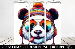 a Quirky Panda Portrait | 20 oz Tumbler Product Image 2
