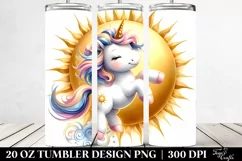 Cute Baby Unicorn Dancing from Golden Sun | 20 Oz Tumbler Product Image 2