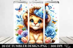 Colorful Small Baby Lion Cuddling Party Hat | 20 Oz Tumbler Product Image 2