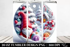 Colorful Winter Gnome Art, Transparent 20 Oz Tumbler Product Image 2
