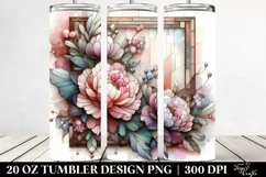 Shiny Pastel Peonies in Watercolor, Transparent 20 Oz Product Image 2