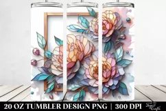 Shiny Pastel Peonies in Watercolor, Transparent 20 Oz Product Image 2