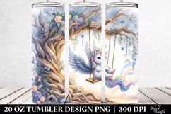 20 Oz Tumbler Sublimation | cute baby unicorn playing Product Image 2