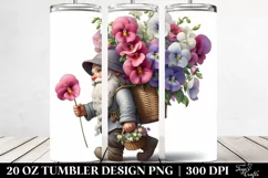 Sweet Pea Bouquet Gnome | 20 Oz Tumbler Product Image 2