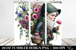 Sweet Pea Bouquet Gnome | 20 Oz Tumbler Product Image 2