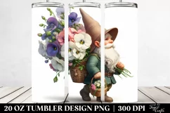 Sweet Pea Bouquet Gnome | 20 Oz Tumbler Product Image 2