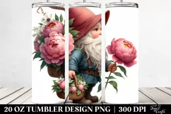 Peony Bouquet Gnome | 20 Oz Tumbler Product Image 2